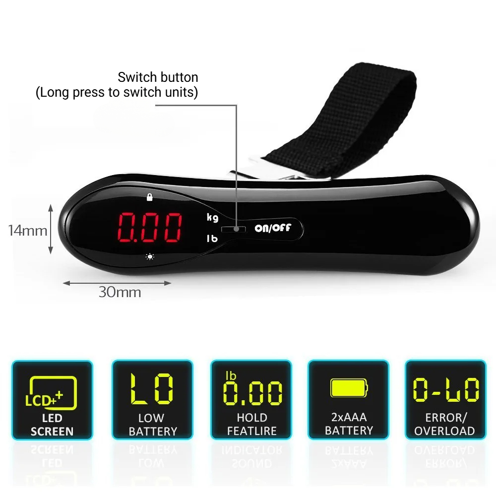 Portable 50kg/110lb Digital Lu - огляд і ціна Luggage Scale Hanging