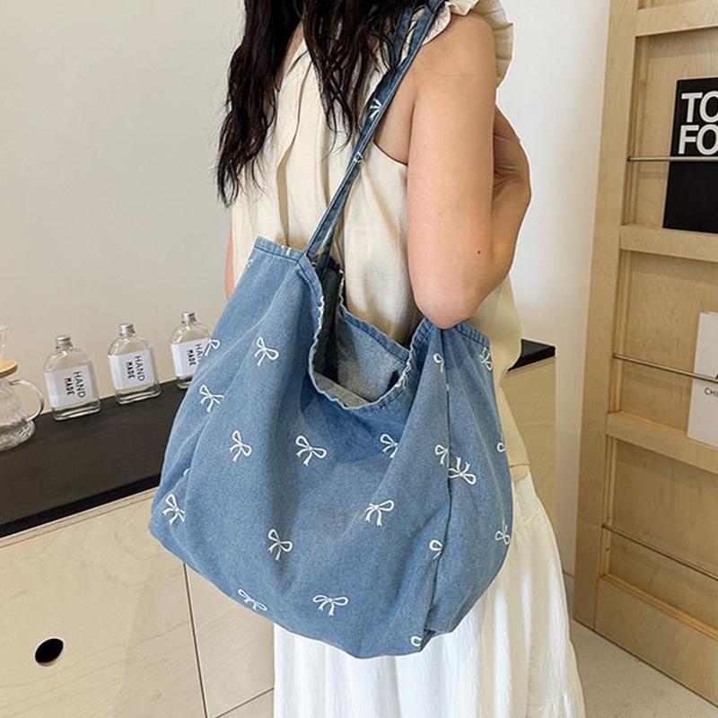 Ladies Bow Decor Denim Canvas  - огляд і ціна Travel Accessories Tech