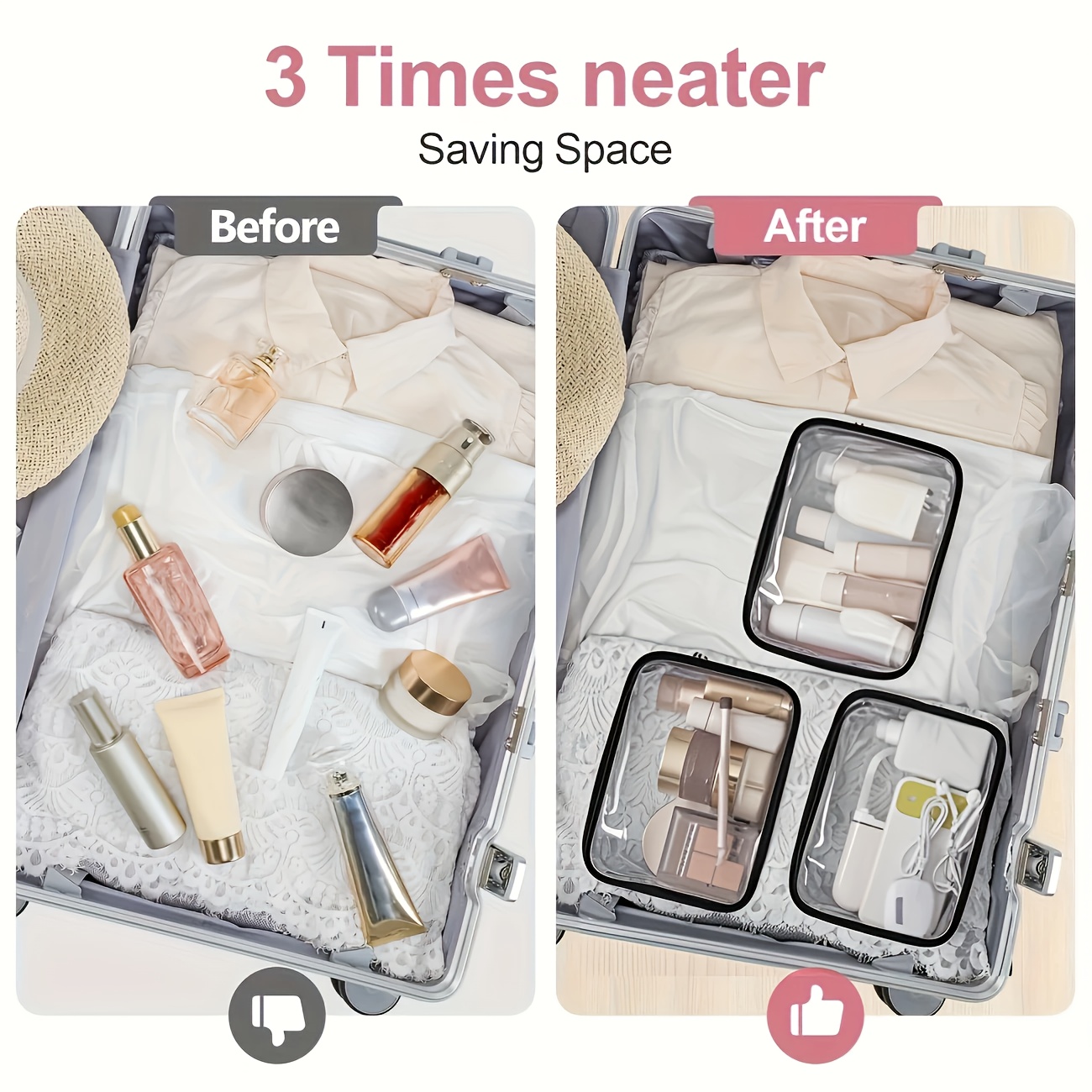 1pc Clear Makeup Bag Transpare - огляд і ціна Toiletry Bag Tsa