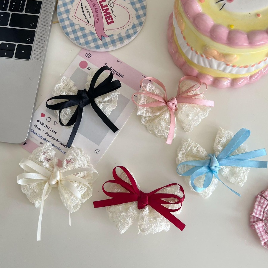 2pcs/set Cute Lace Bow Hair Cl - огляд і ціна Travel Accessories Kids