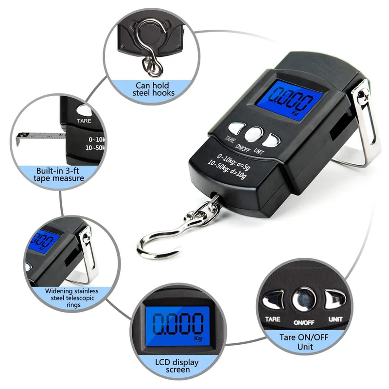 50kg Digital Hanging Scale wit - огляд і ціна Luggage Scale Hanging