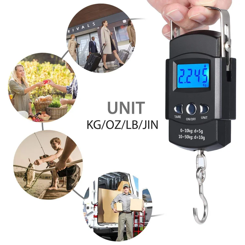 50kg Digital Hanging Scale wit - огляд і ціна Luggage Scale Hanging