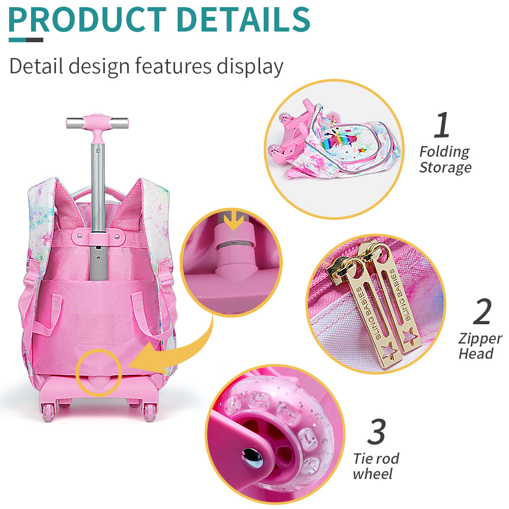 3PCS Kids Travel Bag, Luggage  - огляд і ціна Travel Accessories Pink